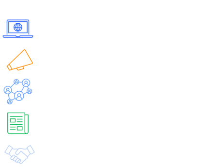 Top 5 advisor marketing channels - website, work of mouth, social media, newsletters and events